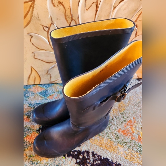 WELLIES LL BEAN Kate Mos Festival Rubber Waterproof Bĺue Mud Rain Party Boots 10 - Picture 11 of 16
